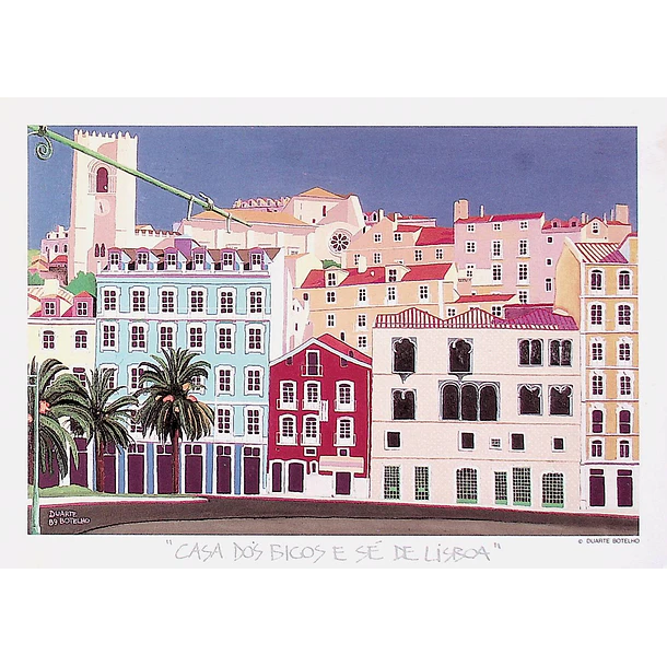 1989 Bilhete Postal de Lisboa. "Casa dos Bicos e Sé de Lisboa"
