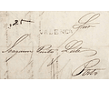 1845 Portugal Carta Pré-Filatélica Valença VLN 3 «VALENCA» Azul