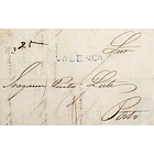1845 Portugal Carta Pré-Filatélica Valença VLN 3 «VALENCA» Azul 1