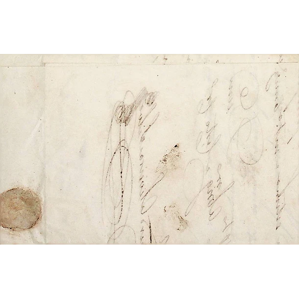1845 Portugal Carta Pré-Filatélica Valença VLN 3 «VALENCA» Azul