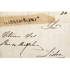 1849 Portugal Carta Pré-Filatélica Viana do Alentejo VNT 1 «VIANNADALENT» Sépia 1