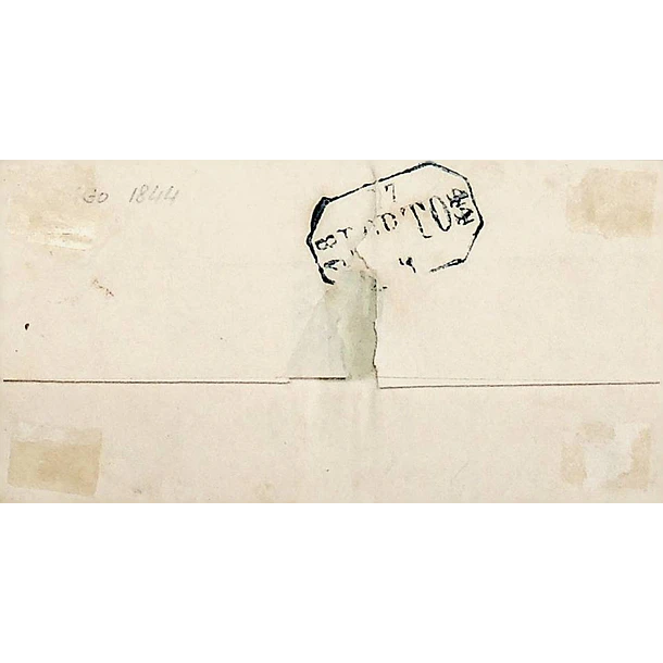 1844 Portugal Carta Pré-Filatélica Vila Nova de Cerveira VNC-ms «Vª Nª da Cervrª» Sépia