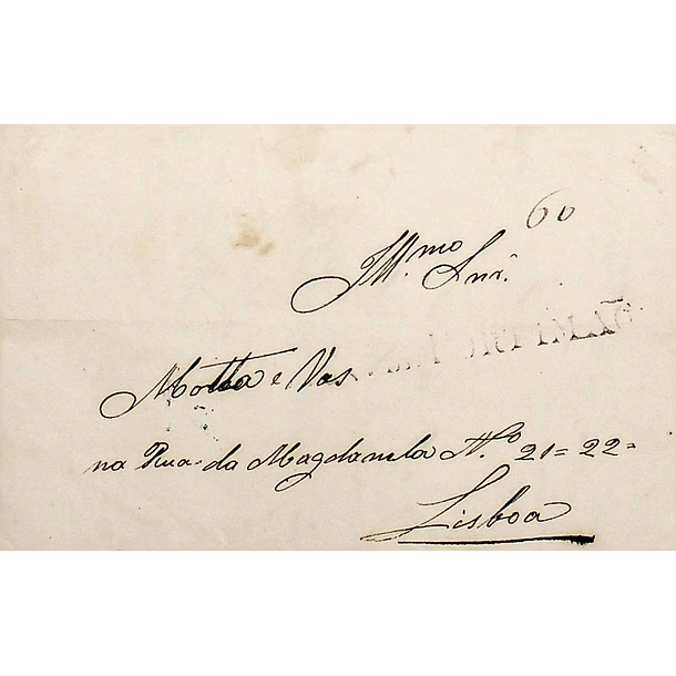 1843 Portugal Carta Pré-Filatélica Portimão PTM 1 «Vª Nª DE PORTIMÃO» Preto