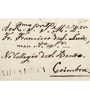 1819 Portugal Carta Pré-Filatélica Vila Pouca de Aguiar VPA 1 «VILLA POUCA» Sépia