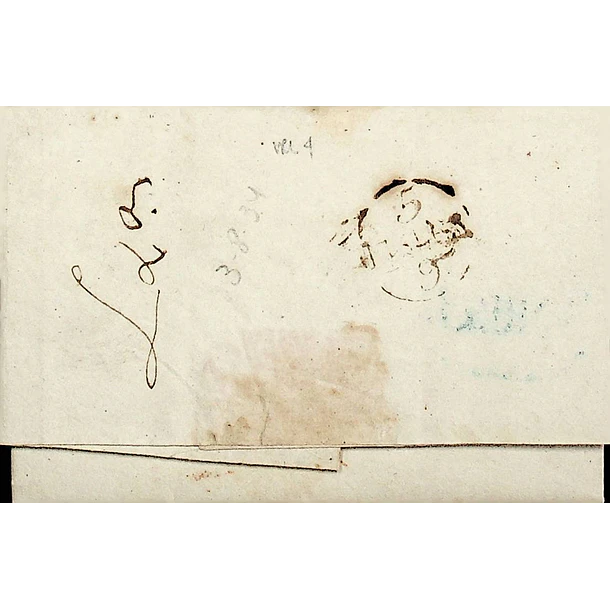 1834 Portugal Carta Pré-Filatélica Vila Real VRL 4 «VªREAL» Azul