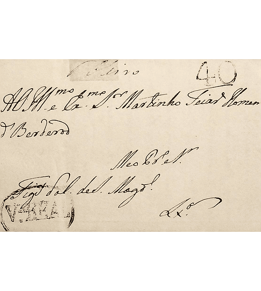 1832 Portugal Carta Pré-Filatélica Vila Real VRL 4 «Vª REAL» Preto