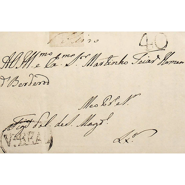 1832 Portugal Carta Pré-Filatélica Vila Real VRL 4 «Vª REAL» Preto