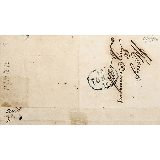 1846 Portugal Carta Pré-Filatélica Vila Real VRL 5 «Vª REAL» Azul