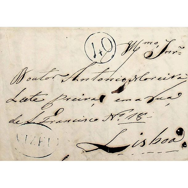 1847 Portugal a Pré-Filatélica Viseu VIS 7 «VIZEU» Azul