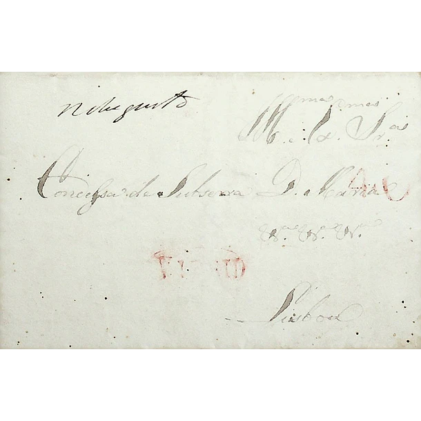 1830 Portugal Carta Pré-Filatélica Viseu VIS 2 «VIZEU» Vermelho