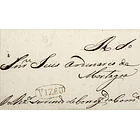 1828 Portugal Carta Pré-Filatélica Viseu VIS 2 «VIZEU» Sépia 1