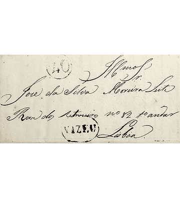 1837 Portugal Carta Pré-Filatélica Viseu VIS 7 «VIZEU» Sépia