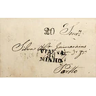 1838 Portugal Carta Pré-Filatélica Viana do Castelo VCT 6 «VIANNA DO MINHO» Preto 1