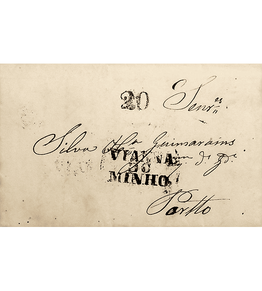 1838 Portugal Carta Pré-Filatélica Viana do Castelo VCT 6 «VIANNA DO MINHO» Preto