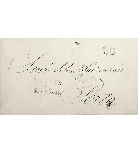 1836 Portugal Carta Pré-Filatélica Viana do Castelo VCT 6 «VIANNA DO MINHO» Preto