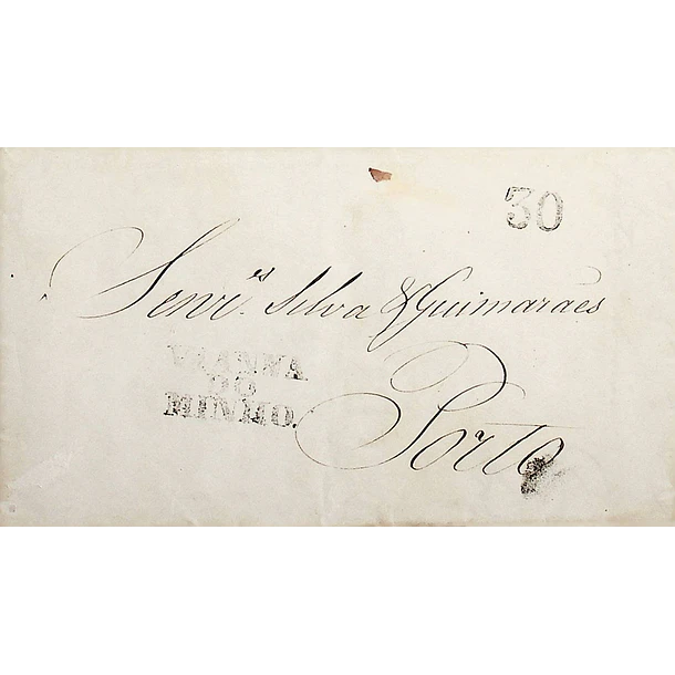 1836 Portugal Carta Pré-Filatélica Viana do Castelo VCT 6 «VIANNA DO MINHO» Preto