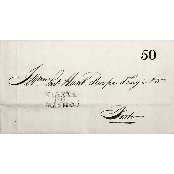 1842 Portugal Carta Pré-Filatélica Viana do Castelo VCT 6 «VIANNA DO MINHO» Preto