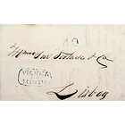 1848 Portugal Carta Pré-Filatélica Viana do Castelo VCT 8 «VIANNA DO MINHO» Azul 1