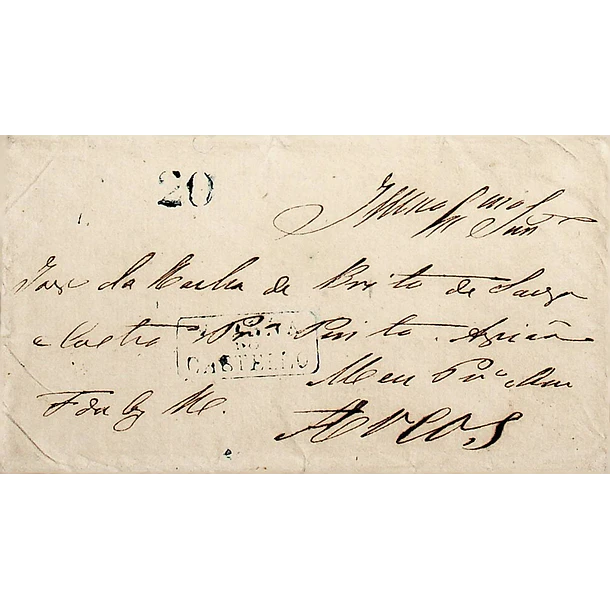 185? Portugal Carta Pré-Filatélica Viana do Castelo VCT 10 «VIANNA DO MINHO» Azul