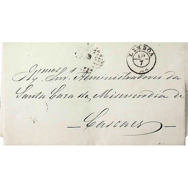 1868 Portugal Carta Filatélica D. Luís Fita Curva c/ Carimbo Circular de Data Completa 3.26.04 «LISBOA»