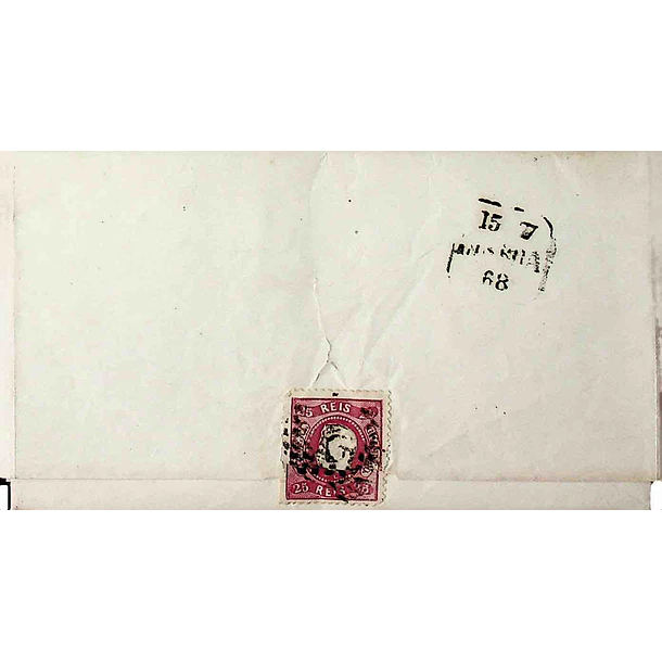 1868 Portugal Carta Filatélica D. Luís Fita Curva c/ Carimbo Circular de Data Completa 3.26.04 «LISBOA»