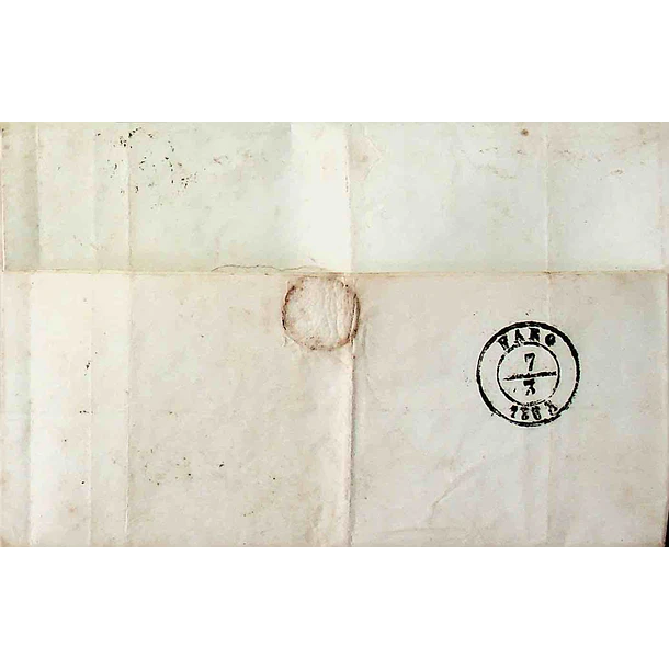 1863 Portugal Carta Filatélica D. Pedro V Cabelos Lisos c/ Carimbo Circular de Data Completa 3.19.01 «FARO»