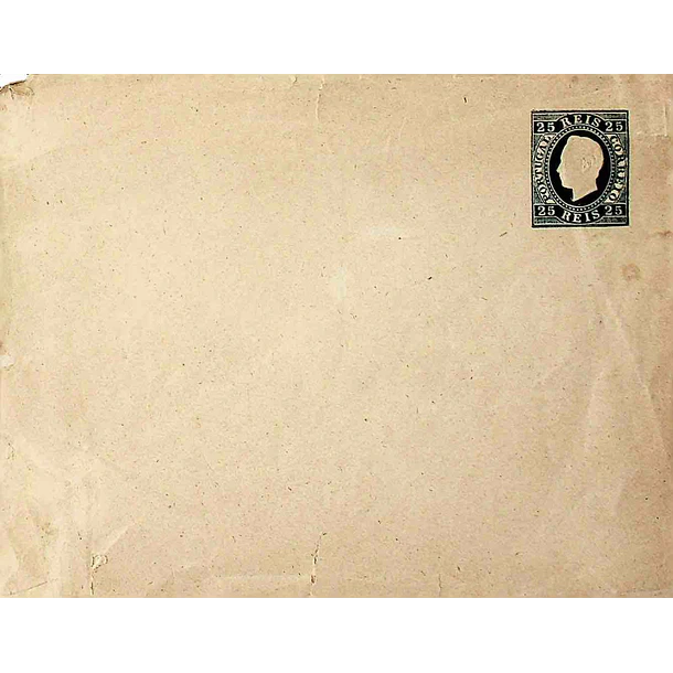 1879 Sobrescrito Inteiro D. Luís Fita Direita 25 r. Azul