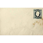 1879 Sobrescrito Inteiro D. Luís Fita Direita 25 r. Azul 1
