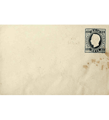 1879 Portugal Sobrescrito Inteiro D. Luís Fita Direita 25 r. Azul