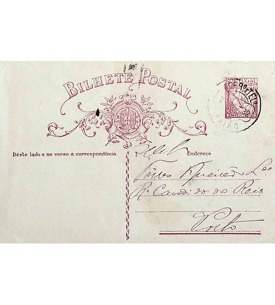 1932 Inteiro Postal tipo «Lusíadas» 25 r. rosa enviado de Paião (Figueira da Foz) para o Porto