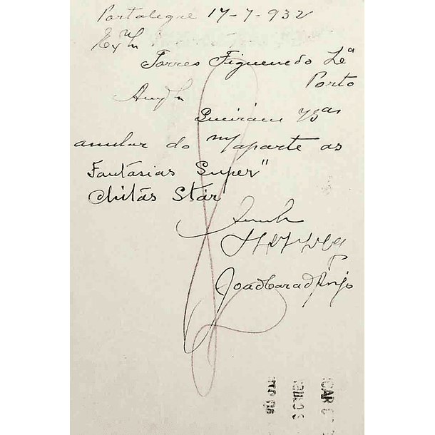 1932 Bilhete Postal Inteiro «Lusíadas» 25 r. rosa enviado de Portalegre para o Porto 2