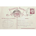 1935 Bilhete Postal Inteiro «Lusíadas» 25 r. rosa enviado de Poiares para o Porto 1