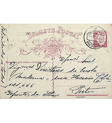 1933 Inteiro Postal tipo «Lusíadas» 25 r. rosa enviado de Ponte de Sor para o Porto