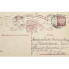 1934 Bilhete Postal Inteiro «Lusíadas» 25 r. rosa enviado de Albufeira para Lisboa 1