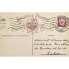 1934 Bilhete Postal Inteiro «Lusíadas» 25 r. rosa enviado de Moura para Lisboa 1
