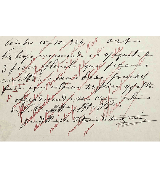 1934 Bilhete Postal Inteiro «Lusíadas» 25 r. rosa enviado de Coimbra para o Porto