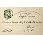 1900 Bilhete Postal Inteiro IV Centenário da Índia enviado de Castelo Branco para Patti, Sicília, Itália 1