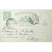 1900 Portugal Bilhete Postal Inteiro D. Carlos I 10 + 10 r. Verde enviado de Lisboa para Santarém