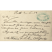 1893 Portugal Bilhete Postal Inteiro D. Luís Resposta Paga 20 + 20 r. Rosa Claro enviado do Porto para Paris