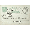1901 Portugal Bilhete Postal Inteiro D. Carlos I 10 + 10 r. Verde enviado de Coimbra para a Guarda