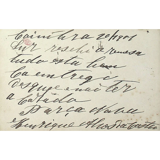 1901 Bilhete Postal Inteiro D. Carlos I 10 r. Verde enviado de Coimbra para a Guarda