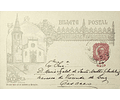 1898 Portugal Bilhete Postal Inteiro IV Centenário da Índia 10 r. enviado do Sobral do Monte Agraço para Cascais