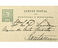 1902 Portugal Cartão Postal Inteiro D. Carlos I 25 r. Verde enviado para Santarém