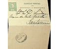 1902 Portugal Cartão Postal Inteiro D. Carlos I 25 r. Verde enviado para Santarém