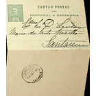 1902 Cartão Postal Inteiro D. Carlos I 25 r. Verde enviado para Santarém 2