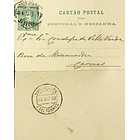 1903 Cartão Postal Inteiro D. Carlos I 25 r. Verde enviado de Lisboa para Cascais 2