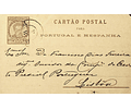 1887 Portugal Cartão Postal Inteiro D. Luís 25 r. Castanho enviado de Vila Real para Lisboa