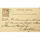 1887 Cartão Postal Inteiro D. Luís 25 r. Castanho enviado de Vila Real para Lisboa 1