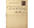 1912 Bilhete-Carta Inteiro D. Manuel II c7 sobrecarga «REPUBLICA» 25 r. Castanho enviado para Santarém