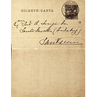 1912 Bilhete-Carta Inteiro D. Manuel II c7 sobrecarga «REPUBLICA» 25 r. Castanho enviado para Santarém 2